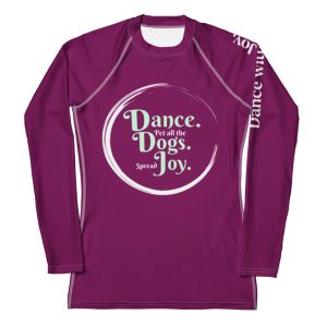Dance, Dogs, Joy Rash Guard Deep Purple